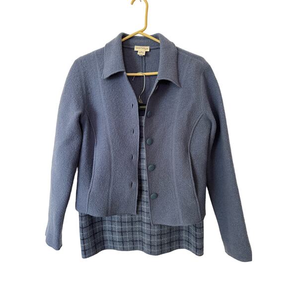 Ann Taylor Dresses & Skirts - Vintage Ann Taylor French Blue Matching Blazer and Plaid Skirt XS